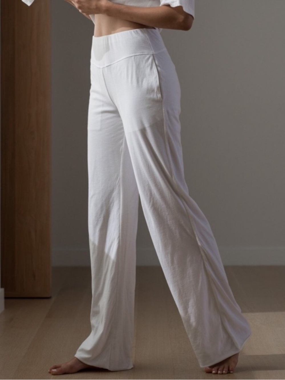Lunya Pima Cotton Double Layer Sleep Pants ivory sz Large - original style
